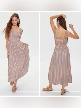 Kendall & Kylie Mauve Stripe Midi Dress